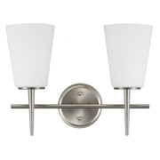 Driscoll 16" 2-Light Bathroom Vanity, Brushed Nickel Finish - Bees Lighting