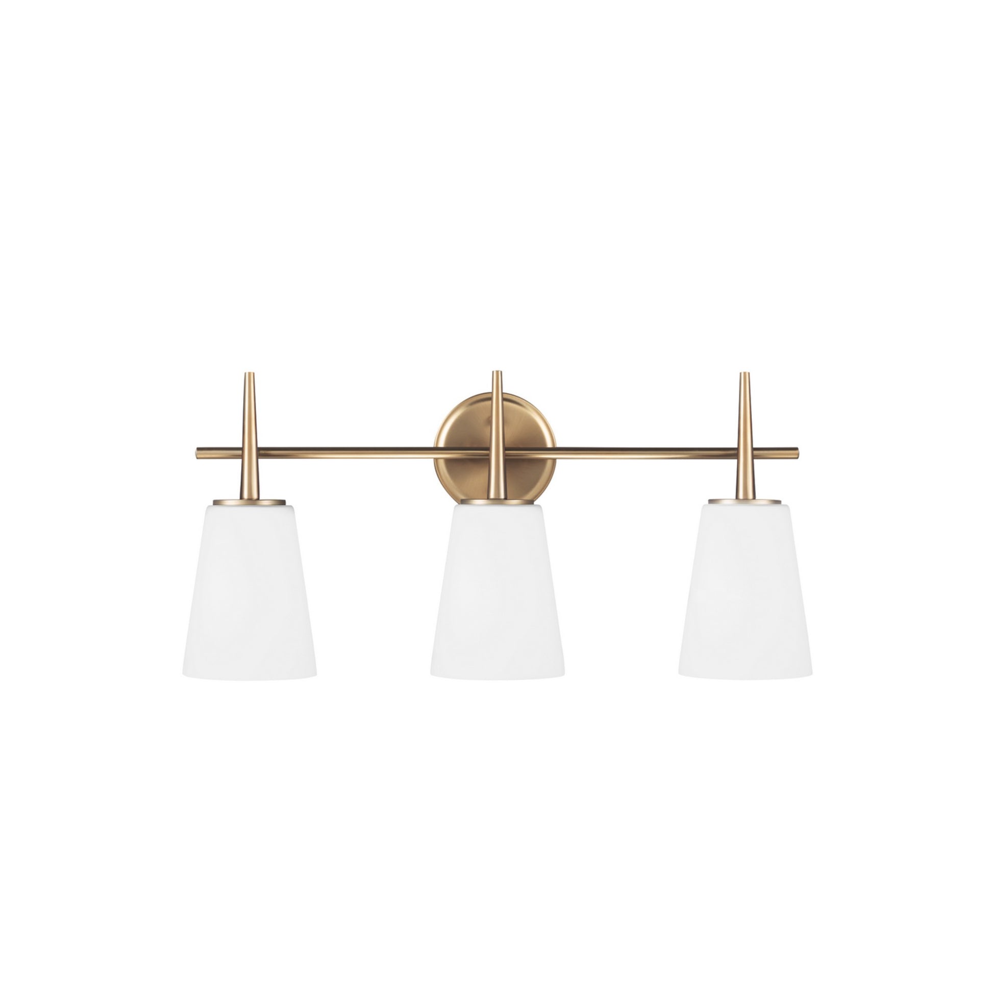 Driscoll 25" 3-Light Bathroom Vanity, Satin Brass Finish - Bees Lighting