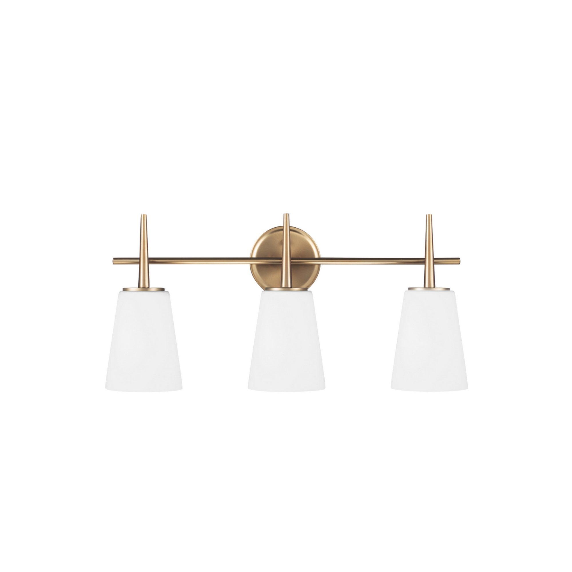 Driscoll 25" 3-Light Bathroom Vanity, Satin Brass Finish - Bees Lighting