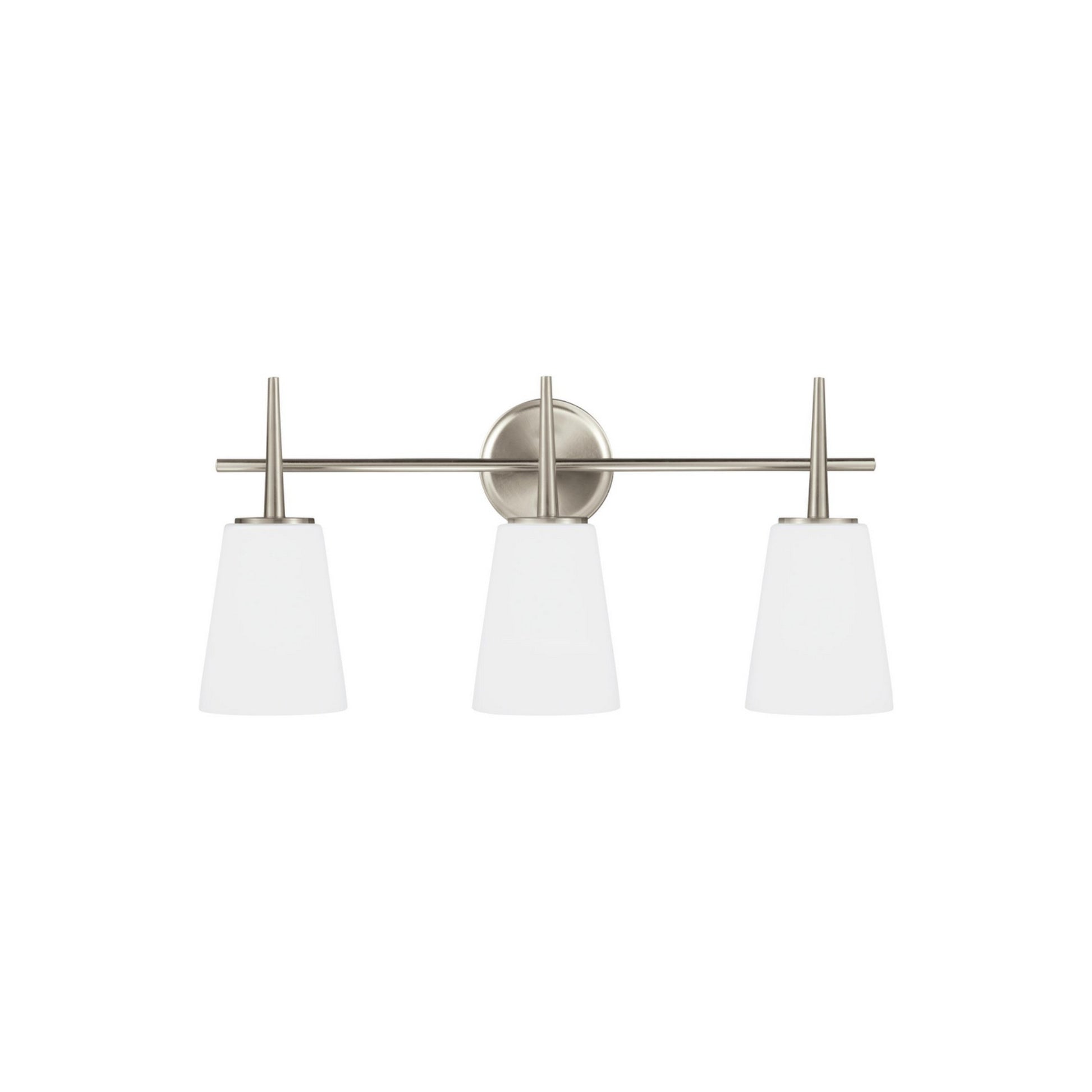Driscoll 25" 3-Light Bathroom Vanity, Brushed Nickel Finish - Bees Lighting