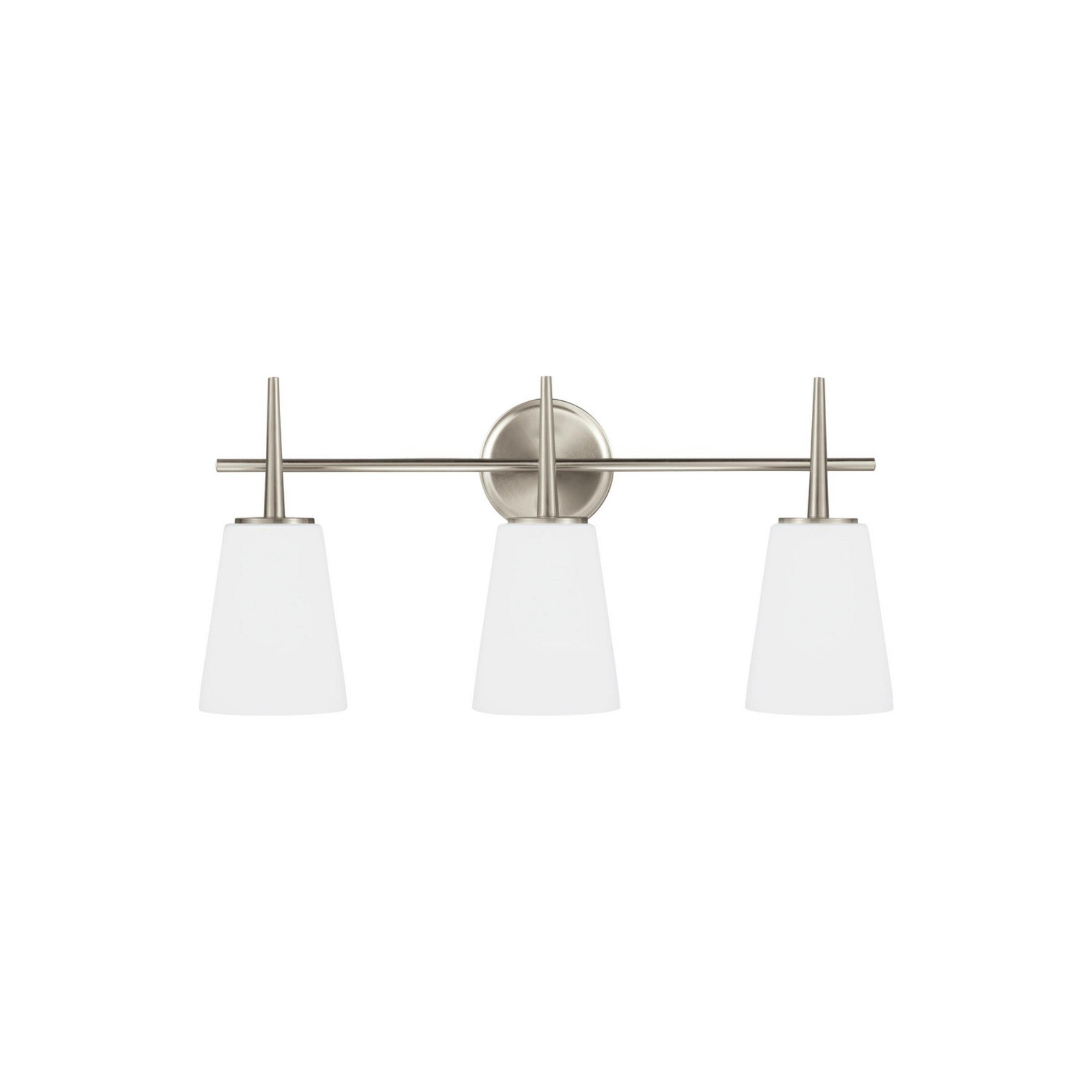 Driscoll 25" 3-Light Bathroom Vanity, Brushed Nickel Finish - Bees Lighting