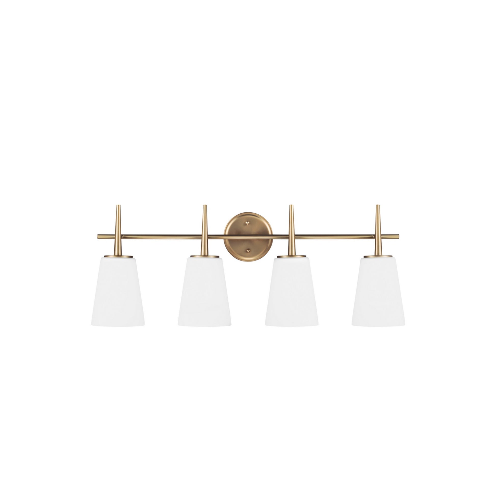 Driscoll 31" 4-Light Bathroom Vanity, Satin Brass Finish - Bees Lighting