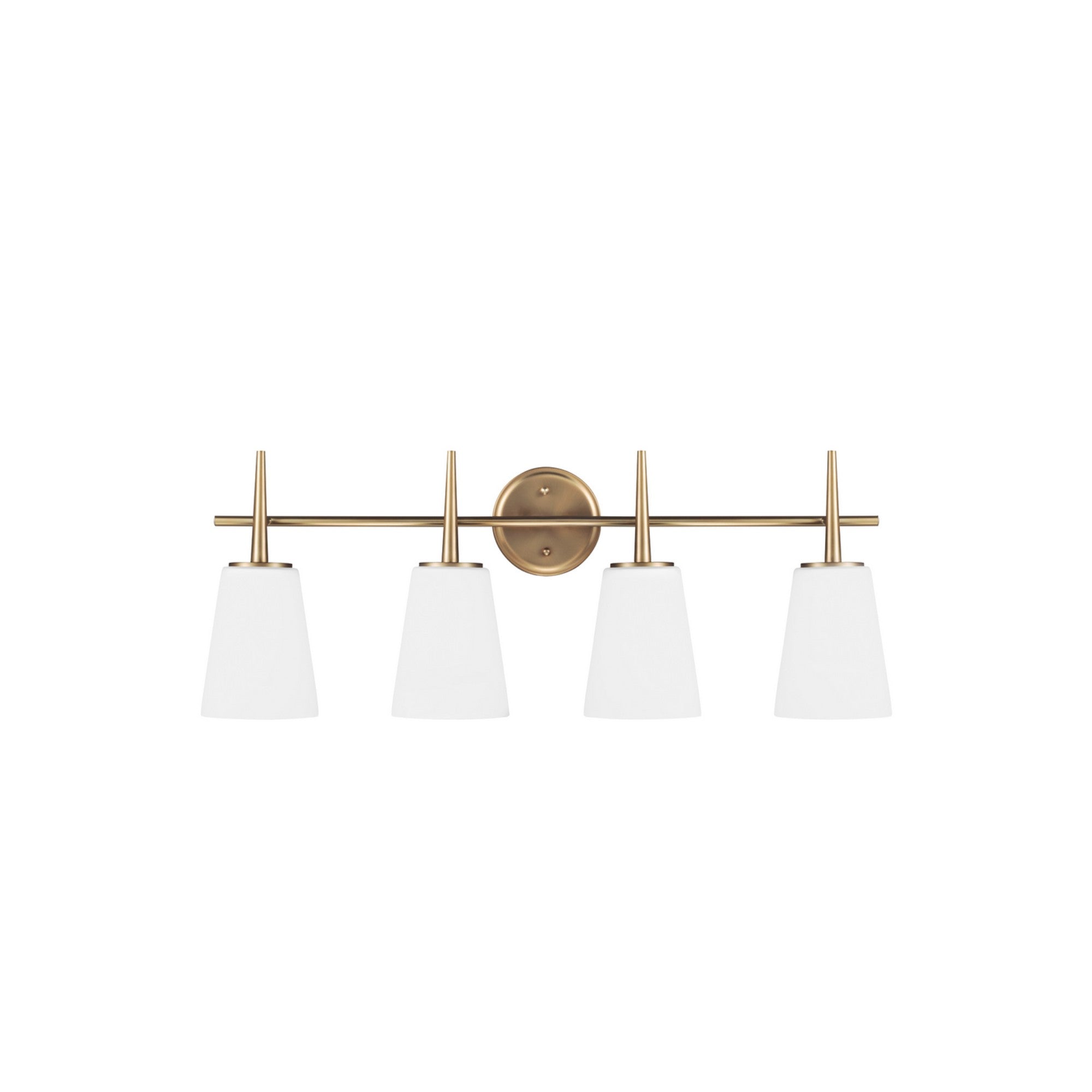 Driscoll 31" 4-Light Bathroom Vanity, Satin Brass Finish - Bees Lighting