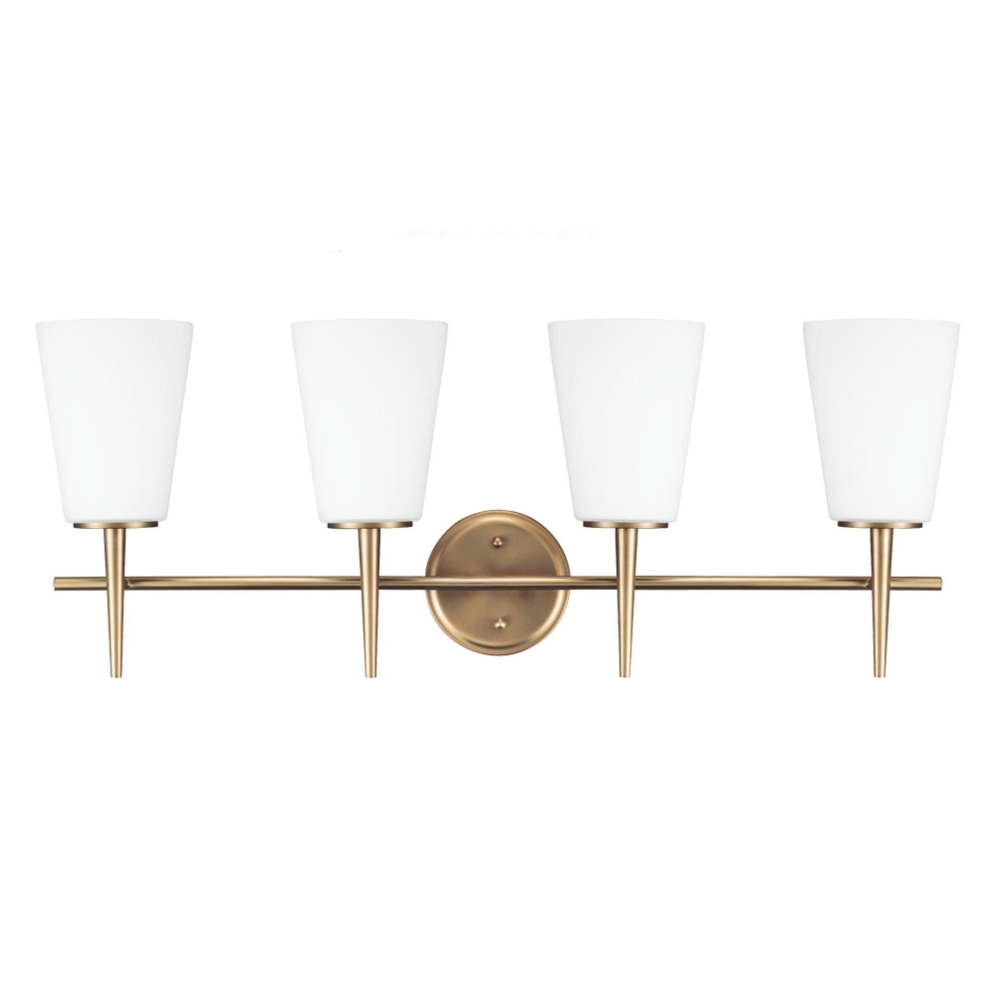 Driscoll 31" 4-Light Bathroom Vanity, Satin Brass Finish - Bees Lighting