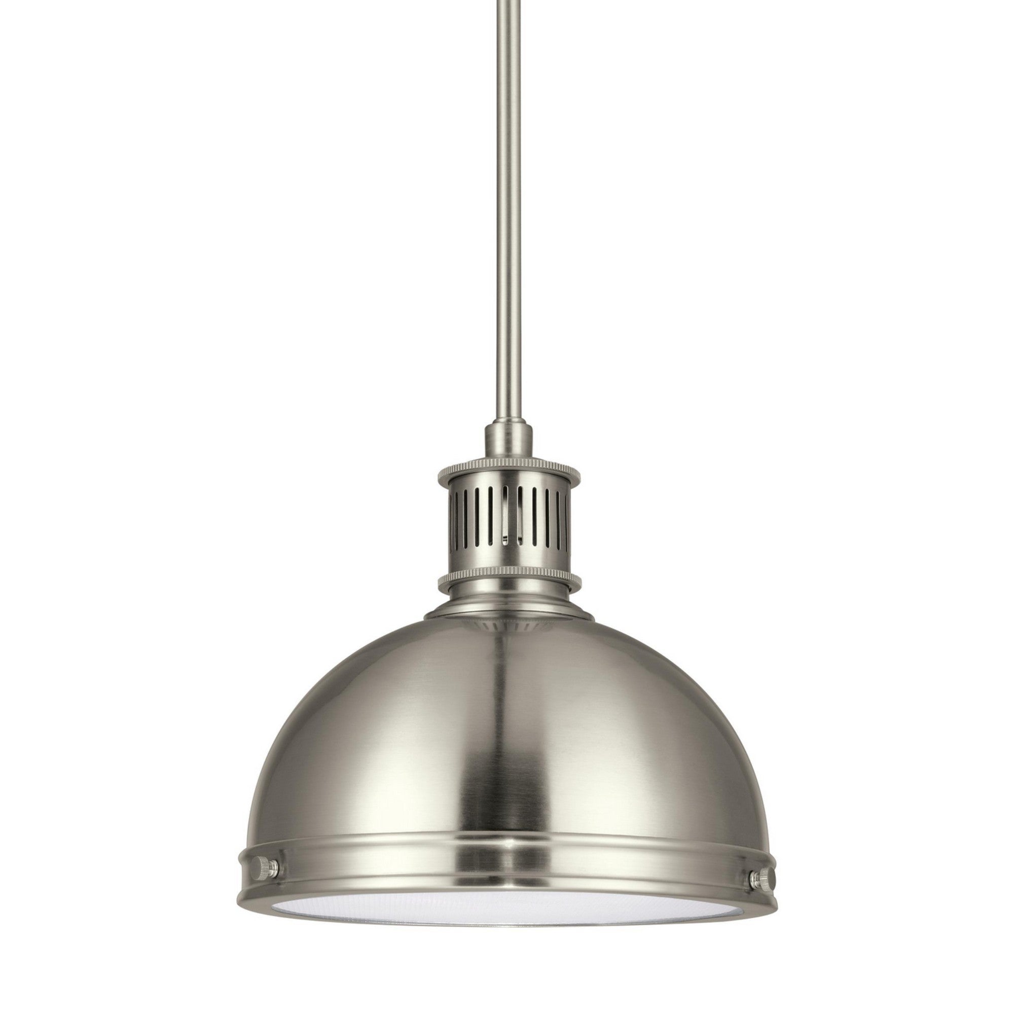 Pratt Street Metal 10" 1-Light Pendant, Brushed Nickel Finish - Bees Lighting