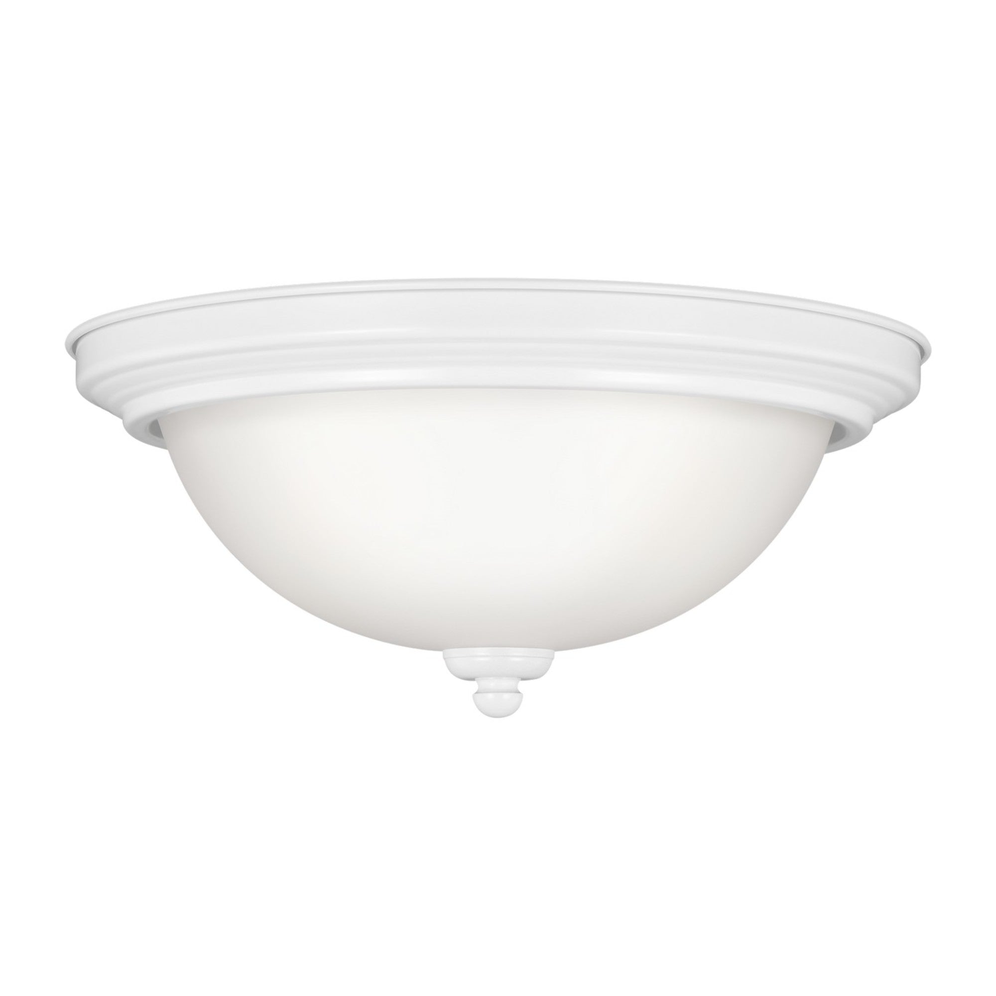 Geary 13" 2-Light Flush Mount, White Finish - Bees Lighting