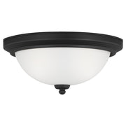 Geary 13" 2-Light Flush Mount, Midnight Black Finish - Bees Lighting