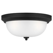 Geary 15" 3-Light Flush Mount, Midnight Black Finish - Bees Lighting