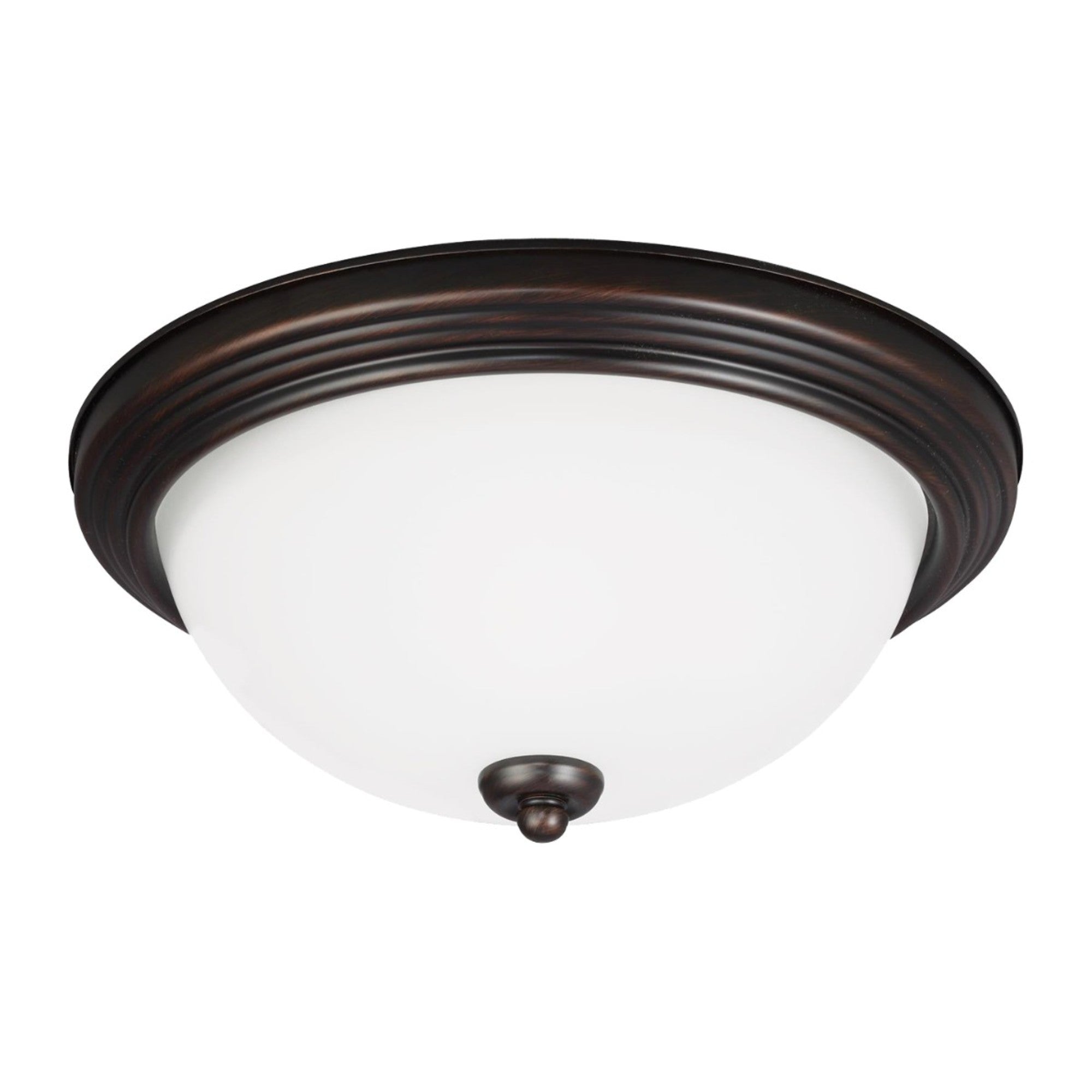 Geary 13" 2-Light Flush Mount, Bronze Finish - Bees Lighting