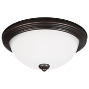 Geary 15" 3-Light Flush Mount, Bronze Finish - Bees Lighting