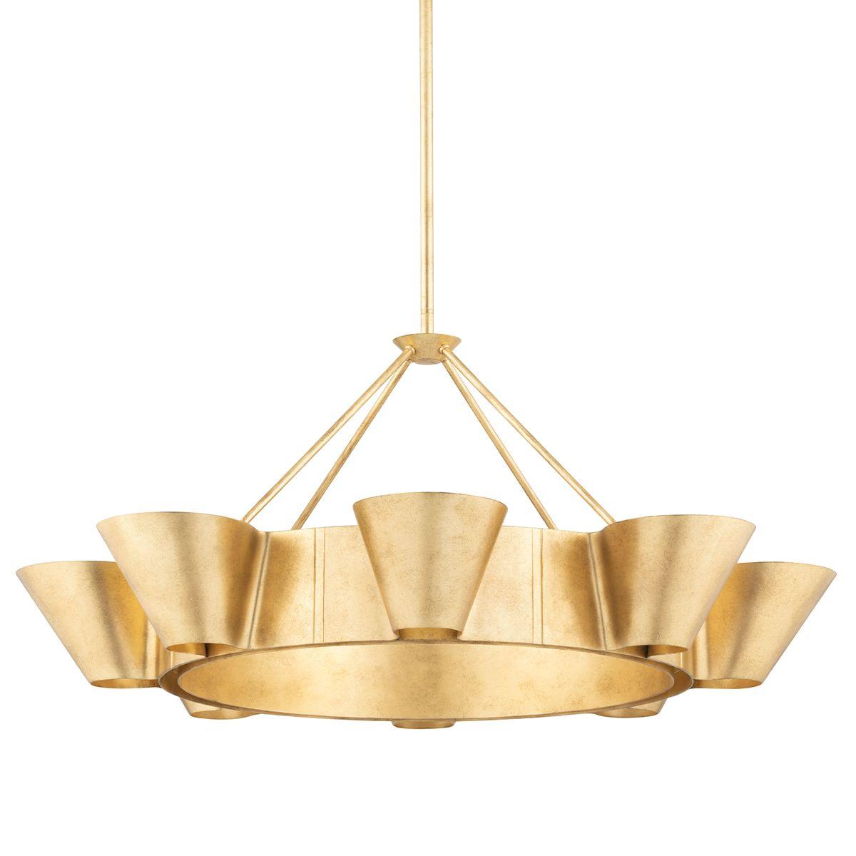 Reeve 38 in. 8 Lights Chandelier Vintage Gold Finish - Bees Lighting