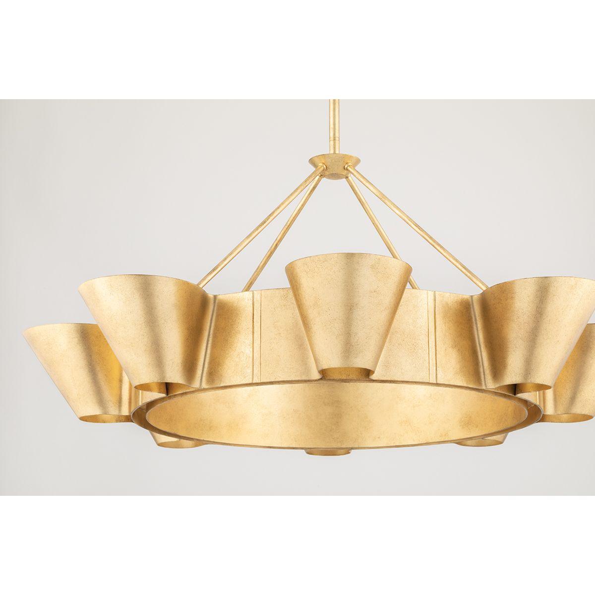 Reeve 38 in. 8 Lights Chandelier Vintage Gold Finish - Bees Lighting
