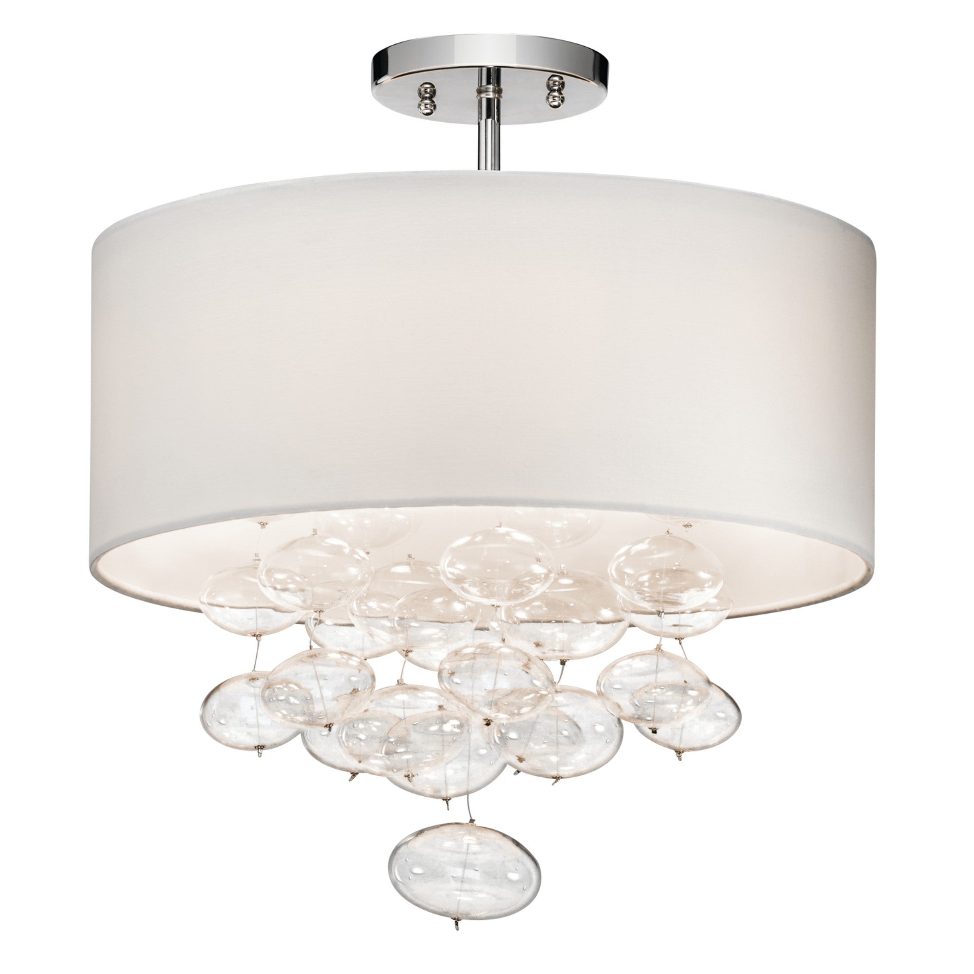 Piatt 16" 3-Light Semi-Flush Mount, Chrome Finish - Bees Lighting