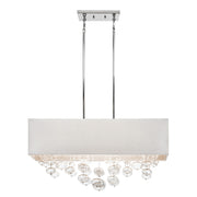 Piatt 32" 6-Light Linear Chandelier, Chrome Finish - Bees Lighting