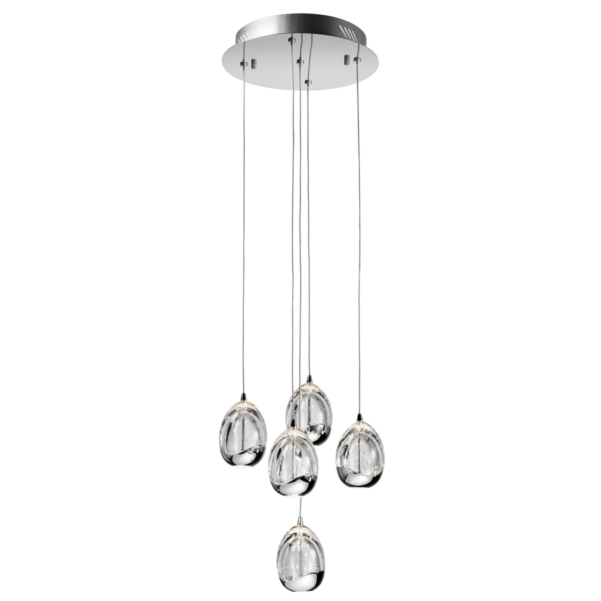 Lavinia 12 in. 5-Light LED Pendant, Chrome Finish - Bees Lighting
