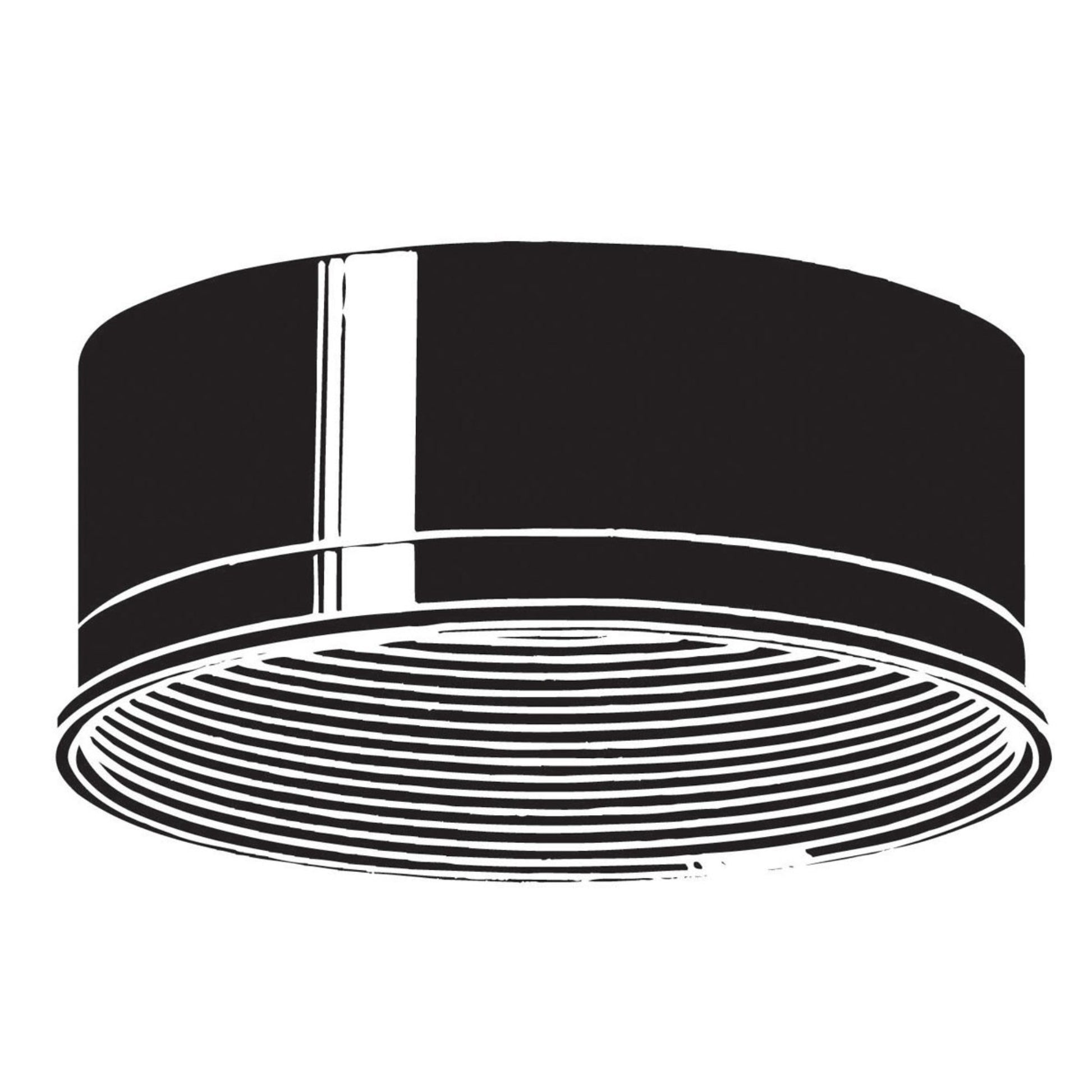 Round 6 in. Plastic Deep Groove Step Baffle Black finish - Bees Lighting