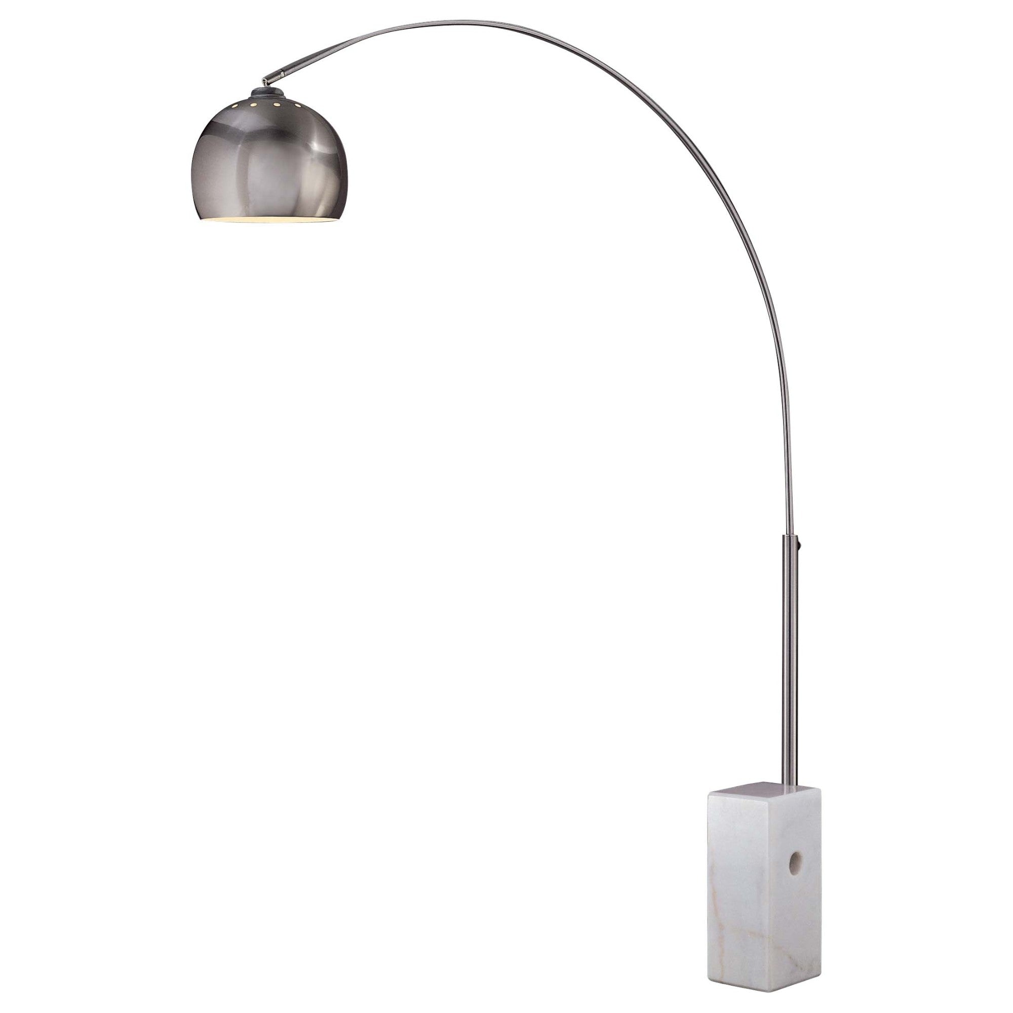 George'S Reading Room LED Arc Floor Lamp, Brushed Nickel Finish - Bees Lighting