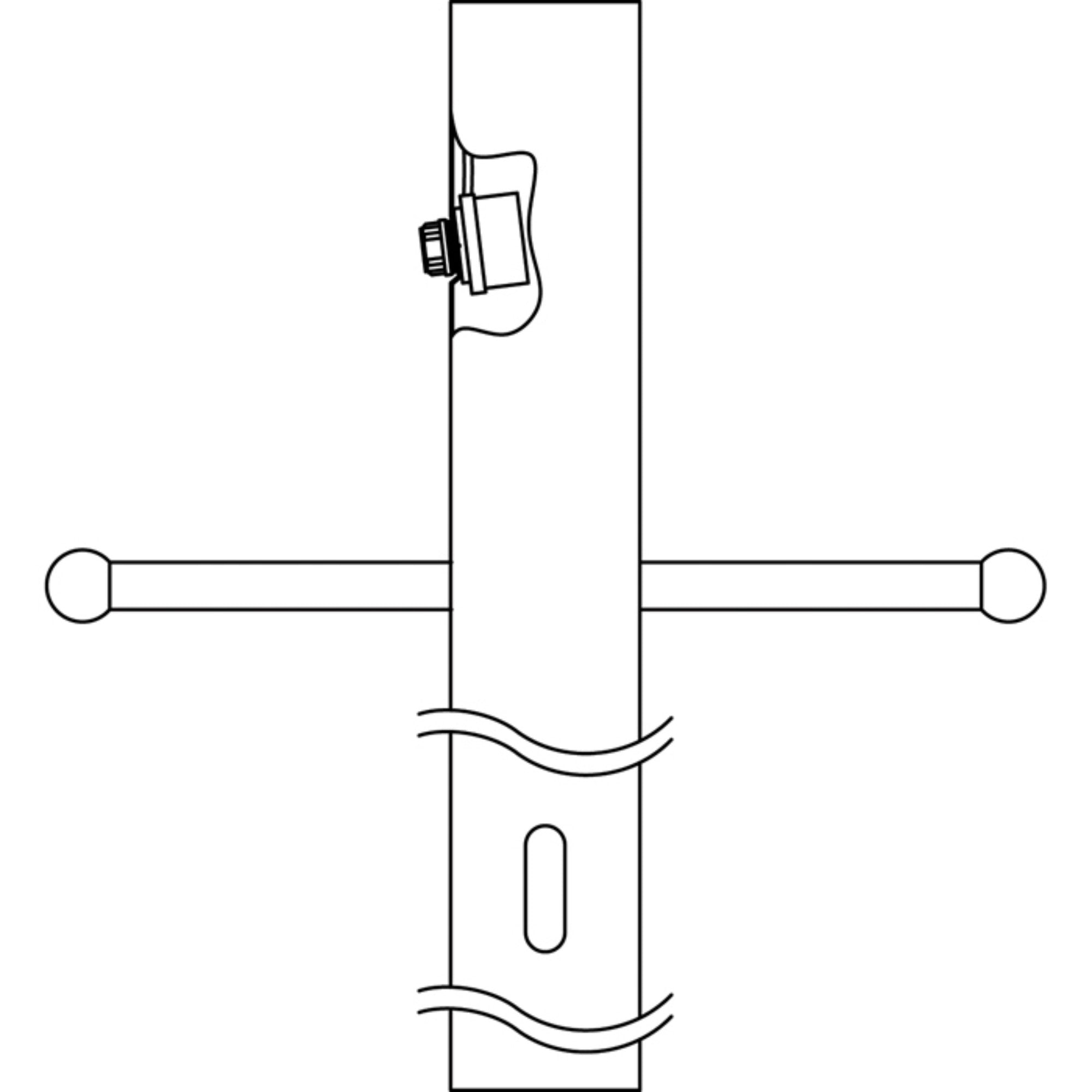 7 ft Light Post With Ladder Rest and Photocell, Direct Burial, 3 in Round Aluminum Shaft, Black Finish - Bees Lighting