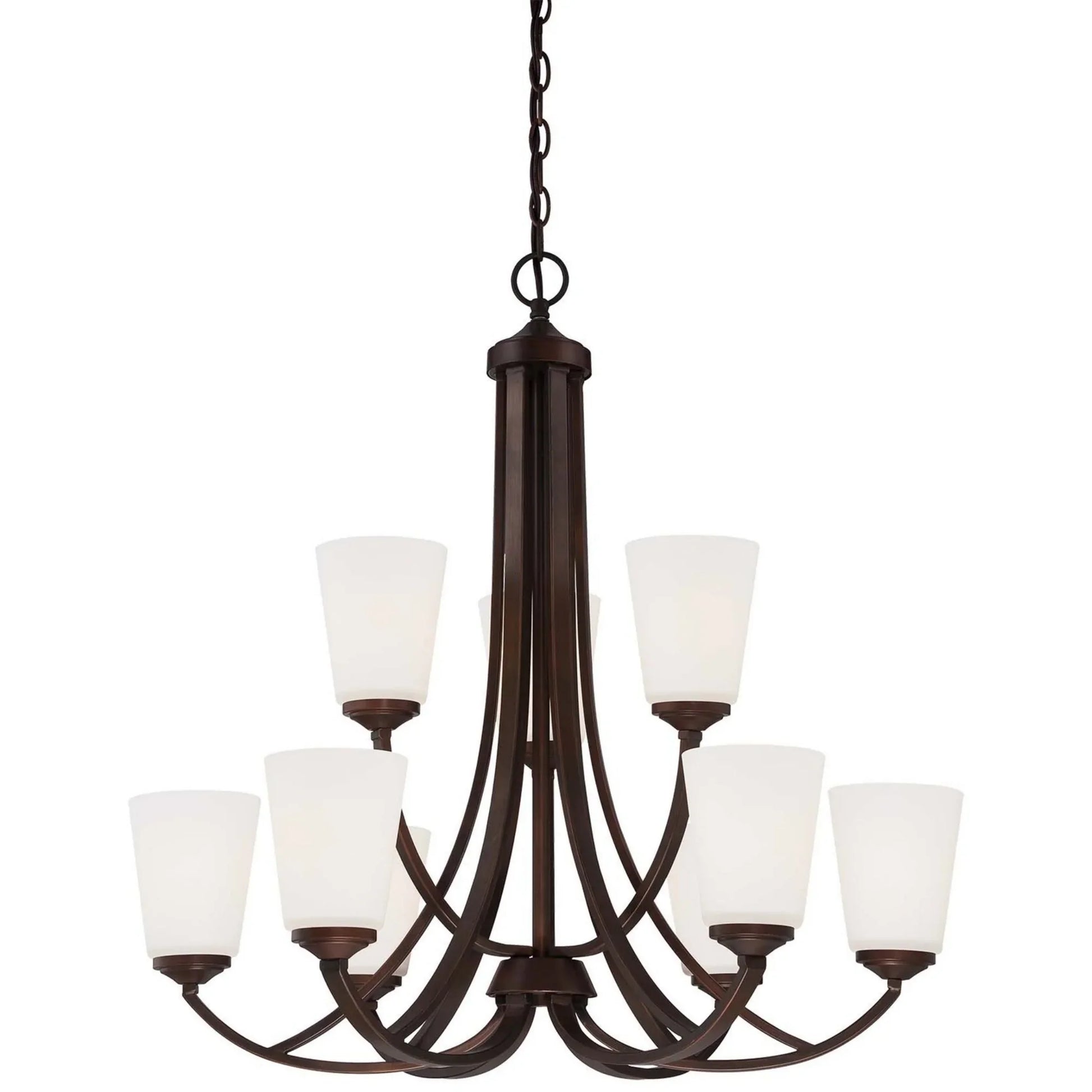 Overland Park 30" 9-Light Chandelier, Vintage Bronze Finish - Bees Lighting