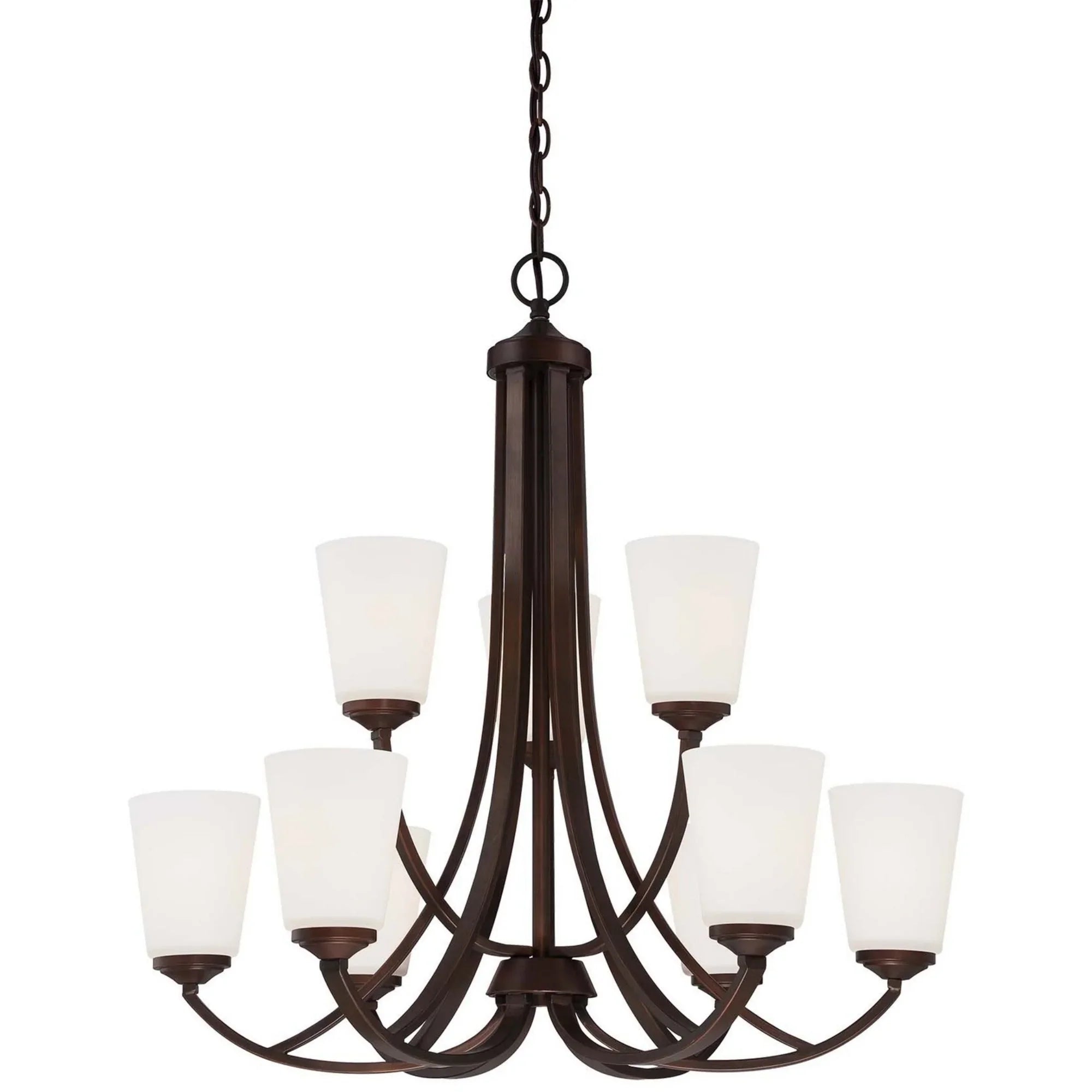 Overland Park 30" 9-Light Chandelier, Vintage Bronze Finish - Bees Lighting