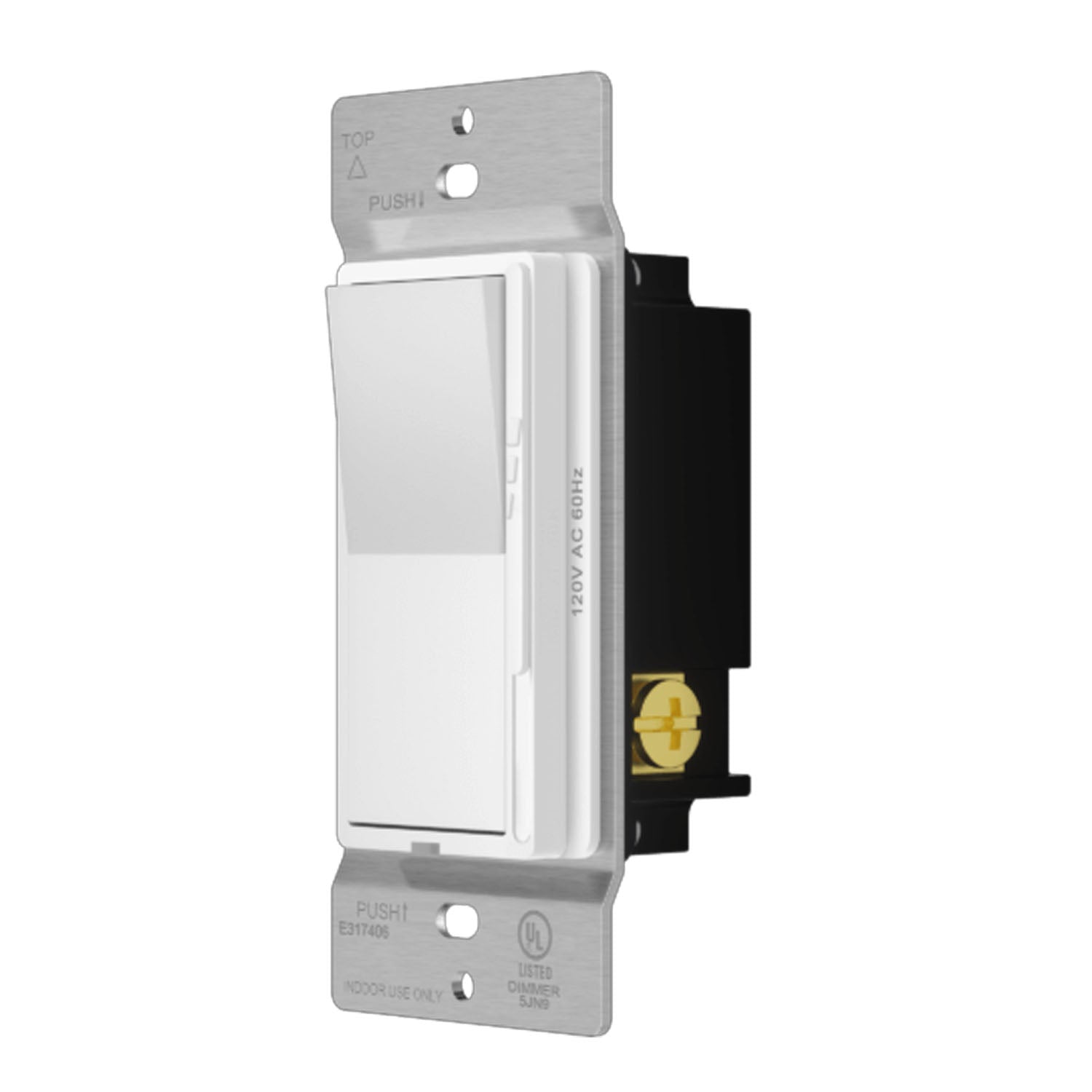 Decora Rocker Slide Universal Dimmer, 300-Watt LED, Single Pole or 3-Way, White - Bees Lighting