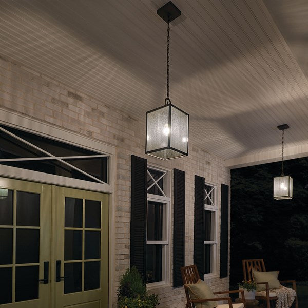 Lahden 17.25" Outdoor Hanging Pendant, Weathered Zinc|Natural Brass - Bees Lighting