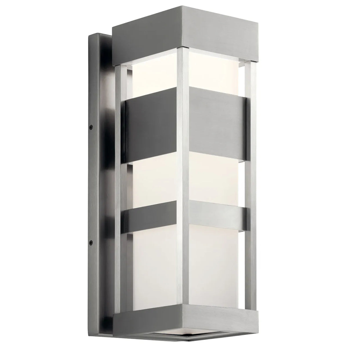 Ryler 18" 1-Light LED Outdoor Wall Light With Satin Etched Opal Glass, Silver Finish - Bees Lighting