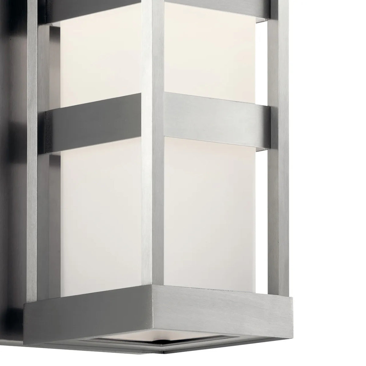Ryler 18" 1-Light LED Outdoor Wall Light With Satin Etched Opal Glass, Silver Finish - Bees Lighting
