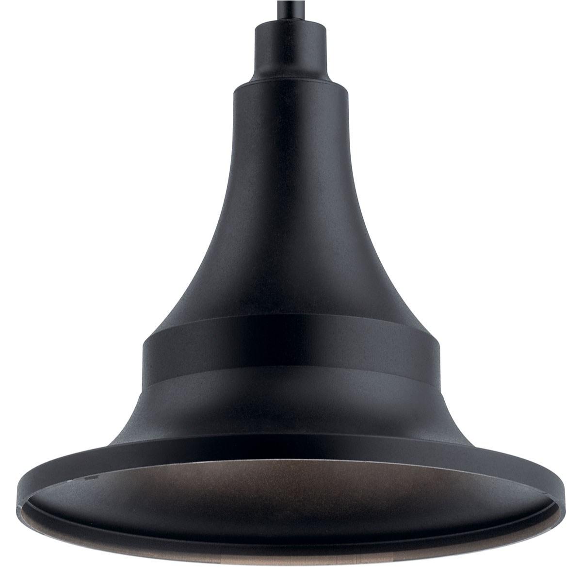 Hampshire 12 in. Bell Outdoor Pendant Light Black Finish - Bees Lighting