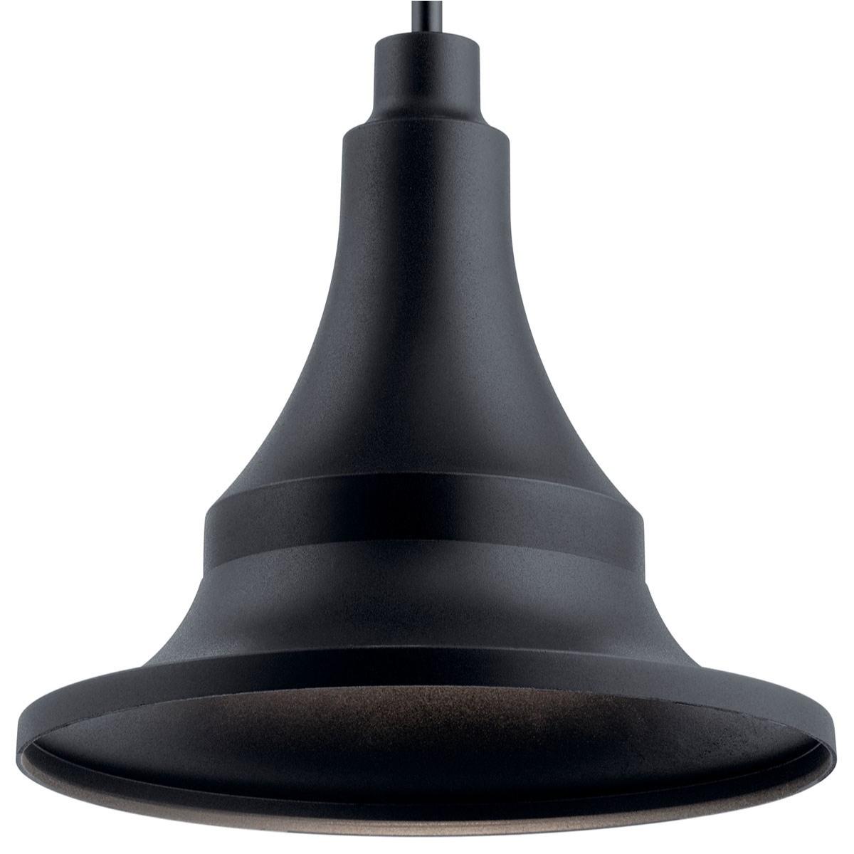 Hampshire 16 in. Bell Outdoor Pendant Light Black Finish - Bees Lighting