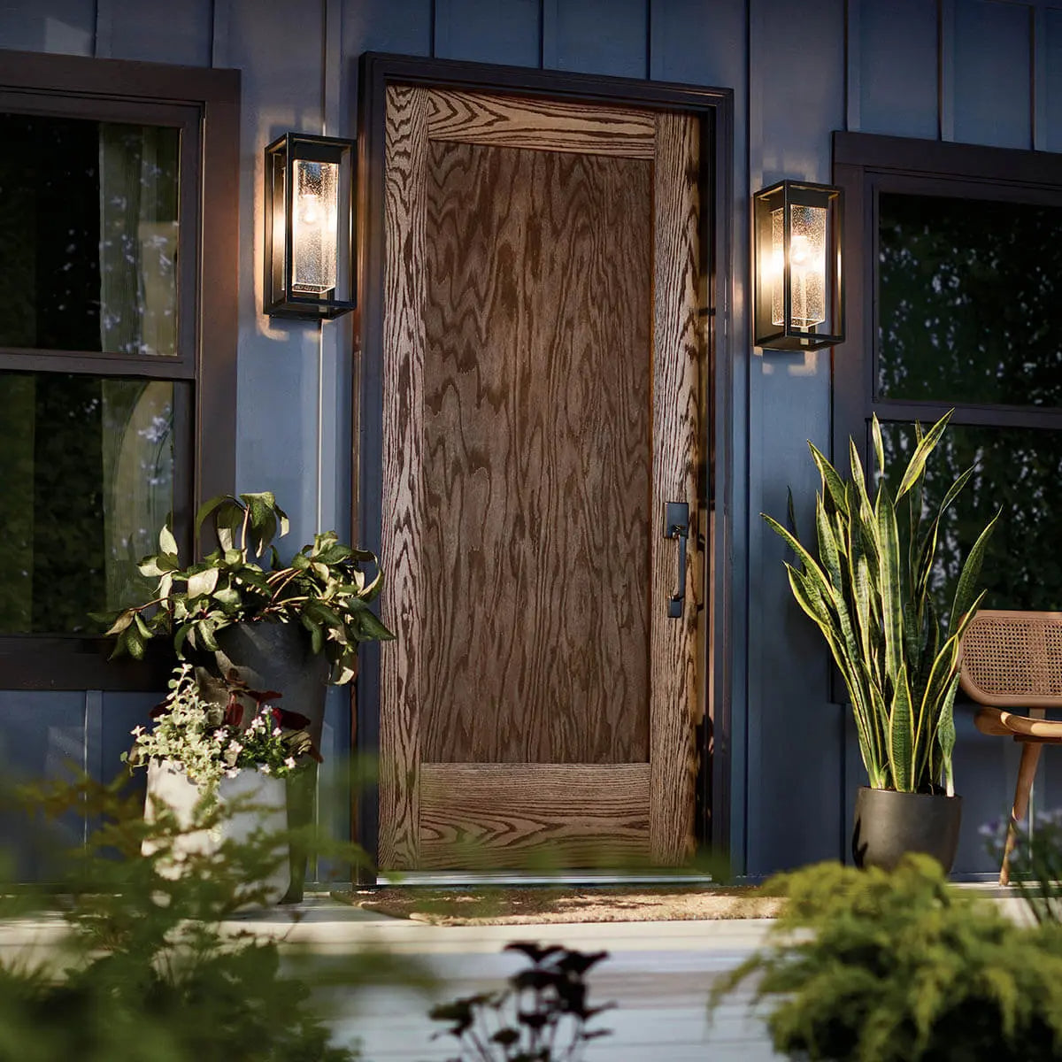 Mercer 16 in. Outdoor Wall Sconce Black Finish - Bees Lighting