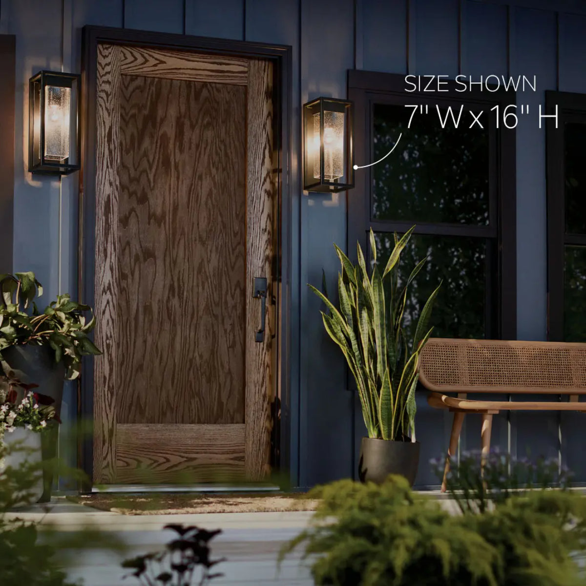 Mercer 24 in. Outdoor Wall Sconce Black and Silver Finish - Bees Lighting