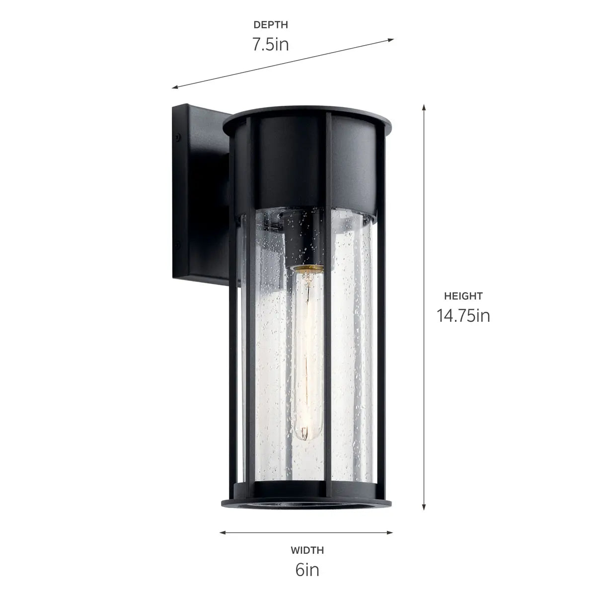 Camillo 15 in. Outdoor Wall Sconce Black Finish - Bees Lighting