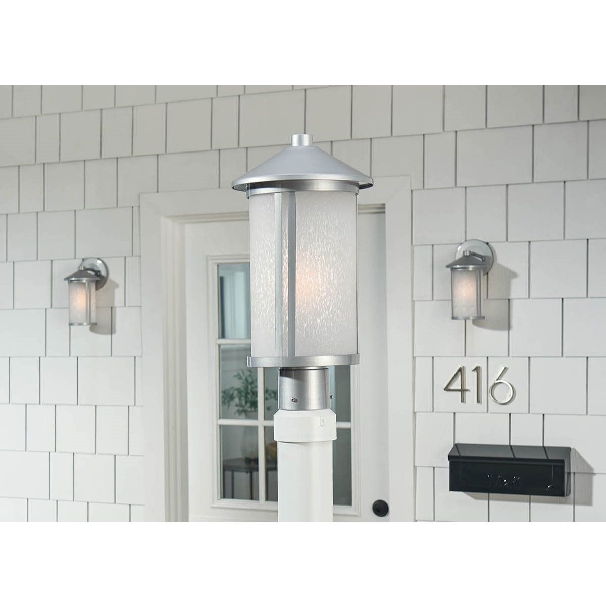 Lombard 17 in. Lantern Head Brushed Aluminum finish - Bees Lighting