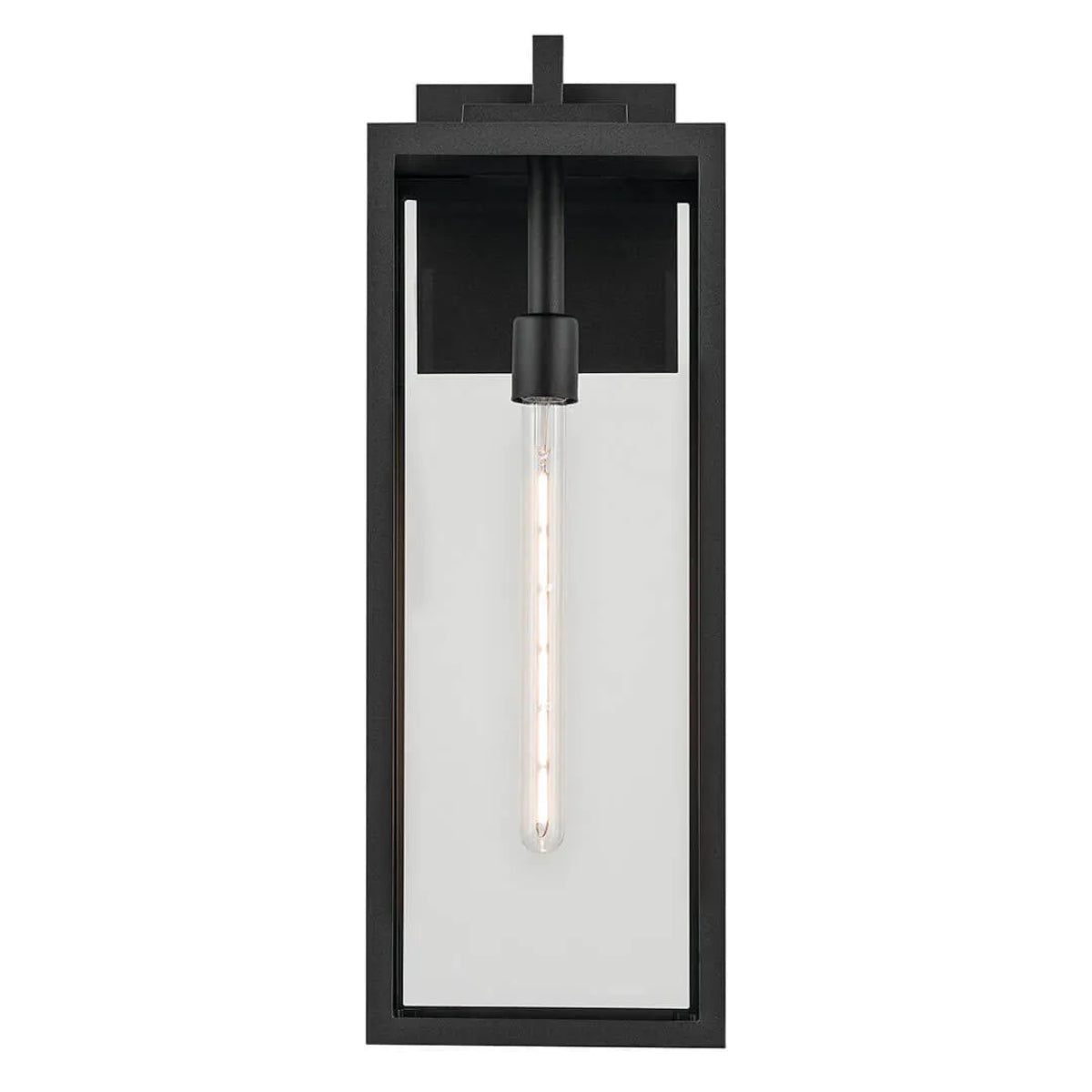Branner 24" 1-Light Outdoor Wall Light with Clear Glass, Black Finish - Bees Lighting
