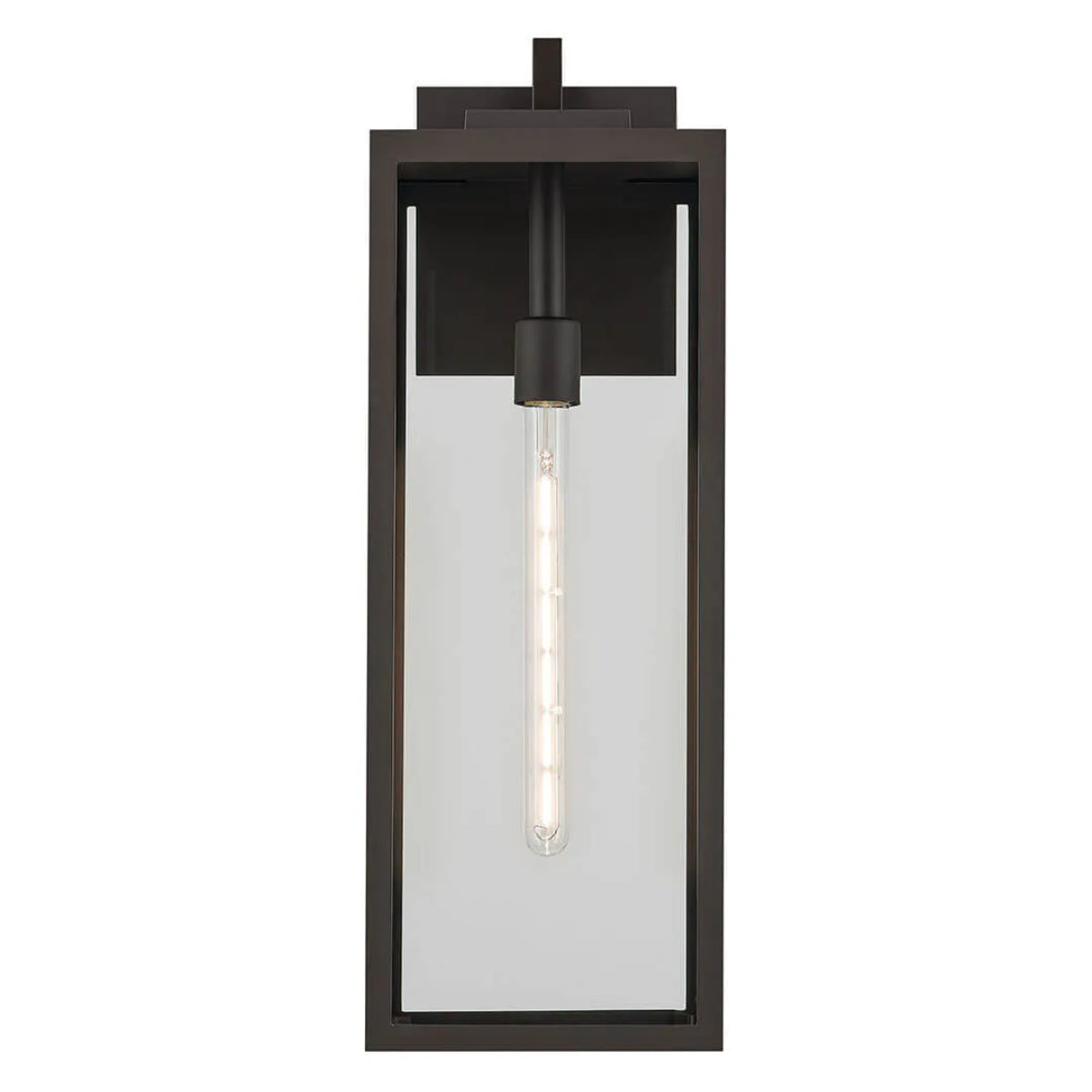 Branner 24" 1-Light Outdoor Wall Light with Clear Glass, Bronze Finish - Bees Lighting