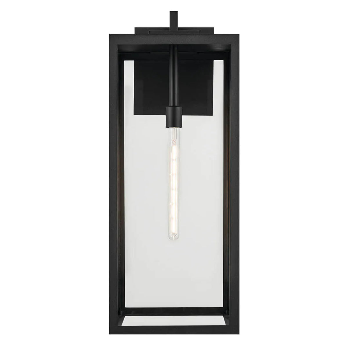 Branner 30" 1-Light Outdoor Wall Light with Clear Glass, Black Finish - Bees Lighting