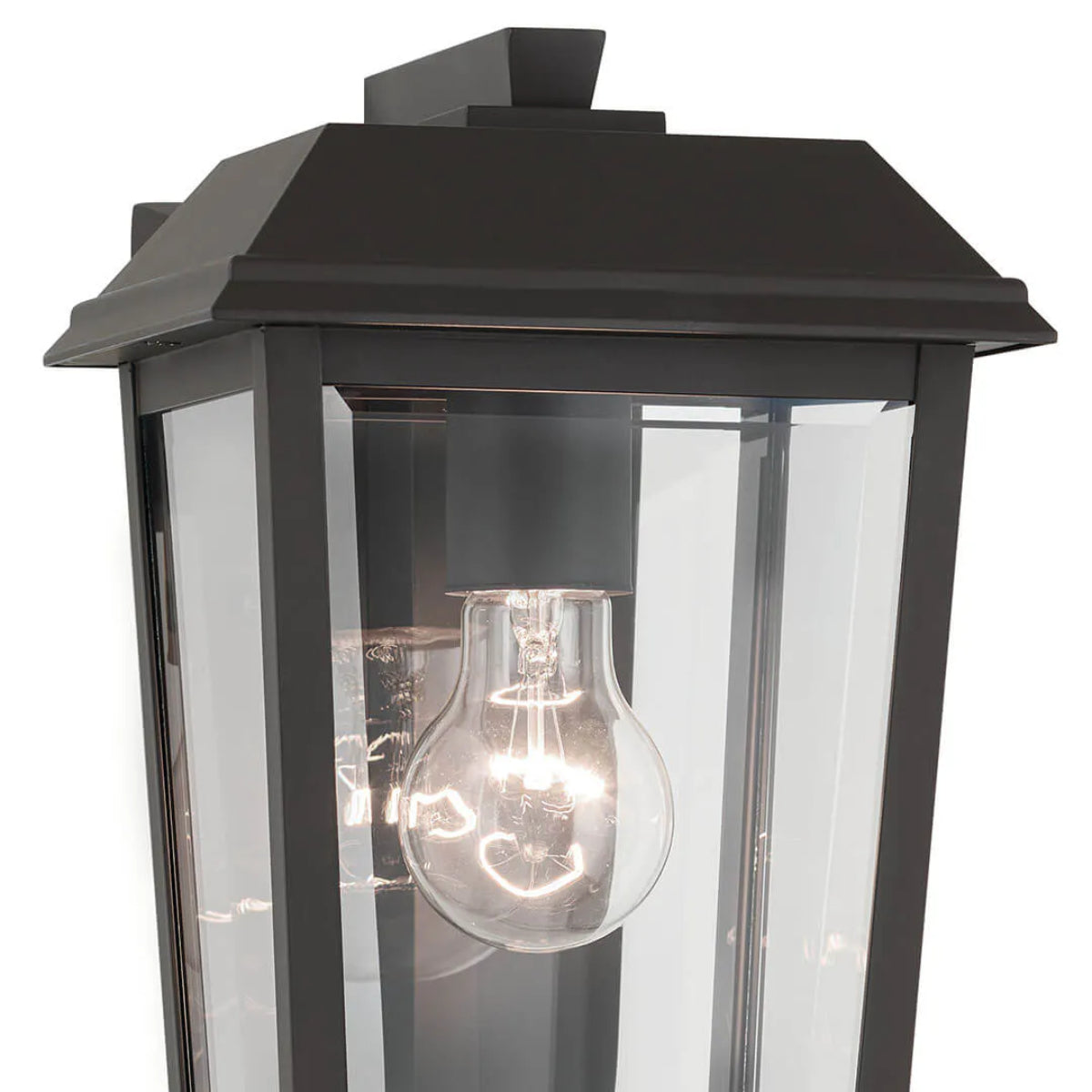 Mathus 13" 1-Light Outdoor Wall Light With Clear Beveled Glass, Bronze Finish - Bees Lighting