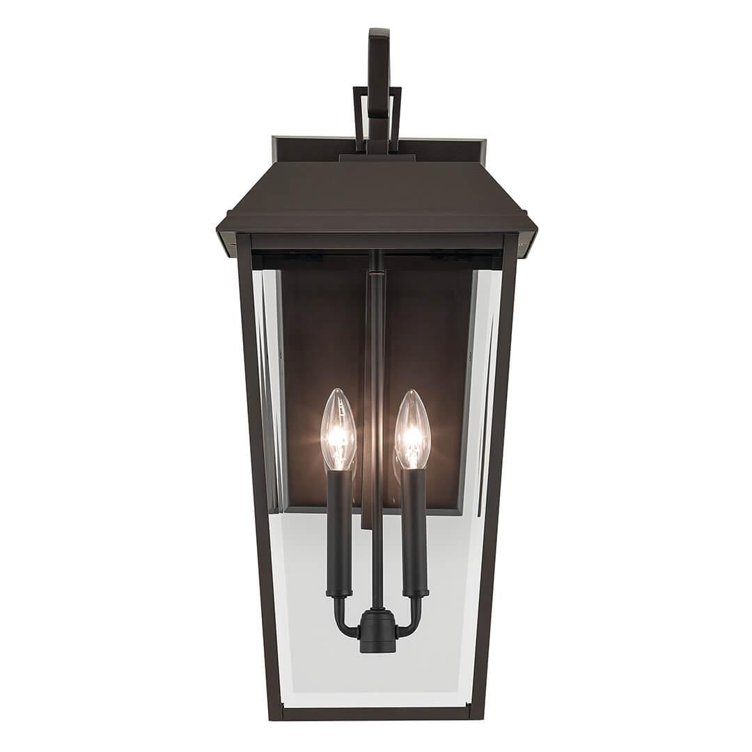 Mathus 24" 2-Light Outdoor Wall Light With Clear Beveled Glass, Bronze Finish - Bees Lighting