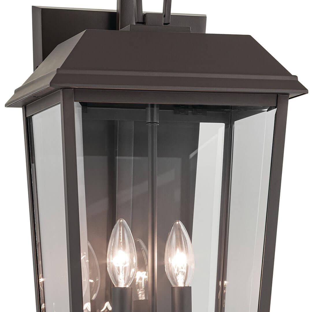 Mathus 24" 2-Light Outdoor Wall Light With Clear Beveled Glass, Bronze Finish - Bees Lighting