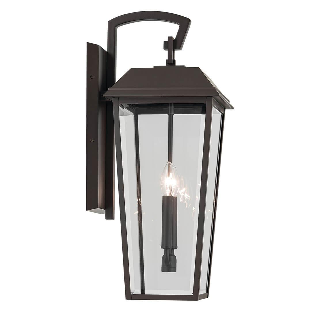 Mathus 24" 2-Light Outdoor Wall Light With Clear Beveled Glass, Bronze Finish - Bees Lighting