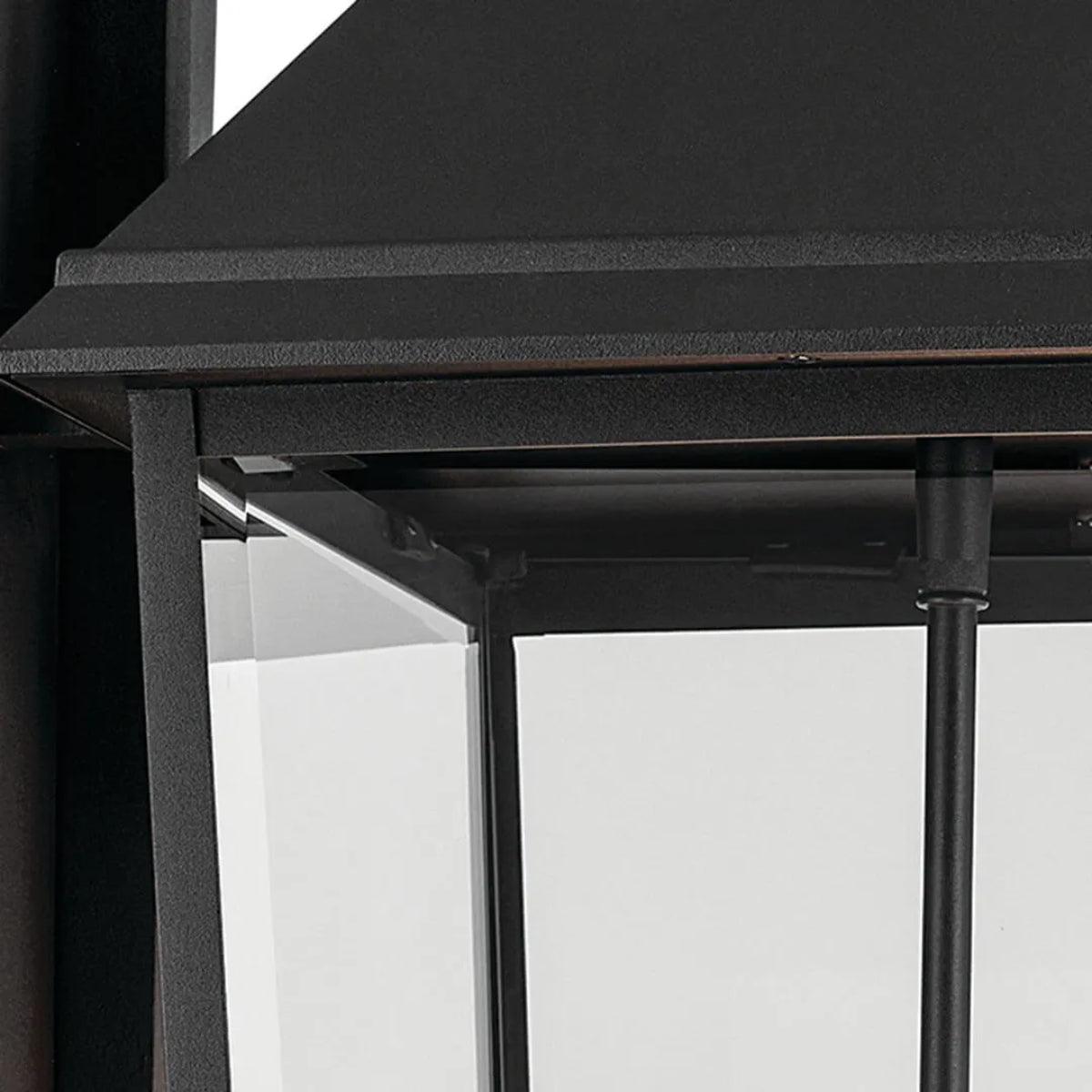 Mathus 30" 3-Light Outdoor Wall Light With Clear Beveled Glass, Black Finish - Bees Lighting