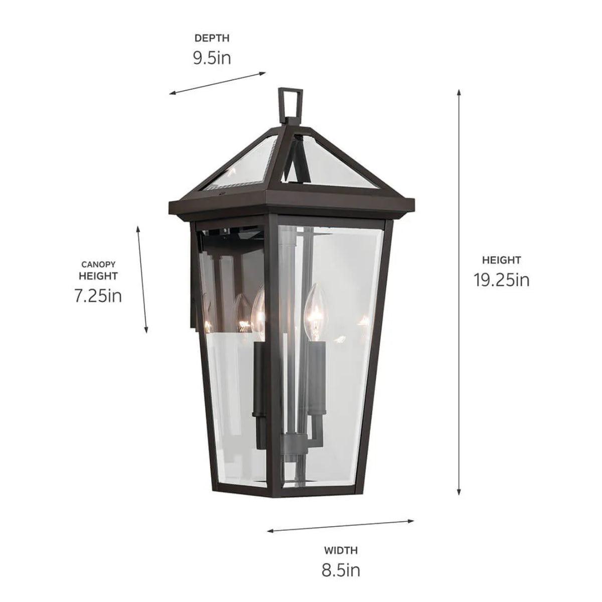Regence 19" 2-Lights Outdoor Wall Light With Clear Beveled Glass, Bronze Finish - Bees Lighting