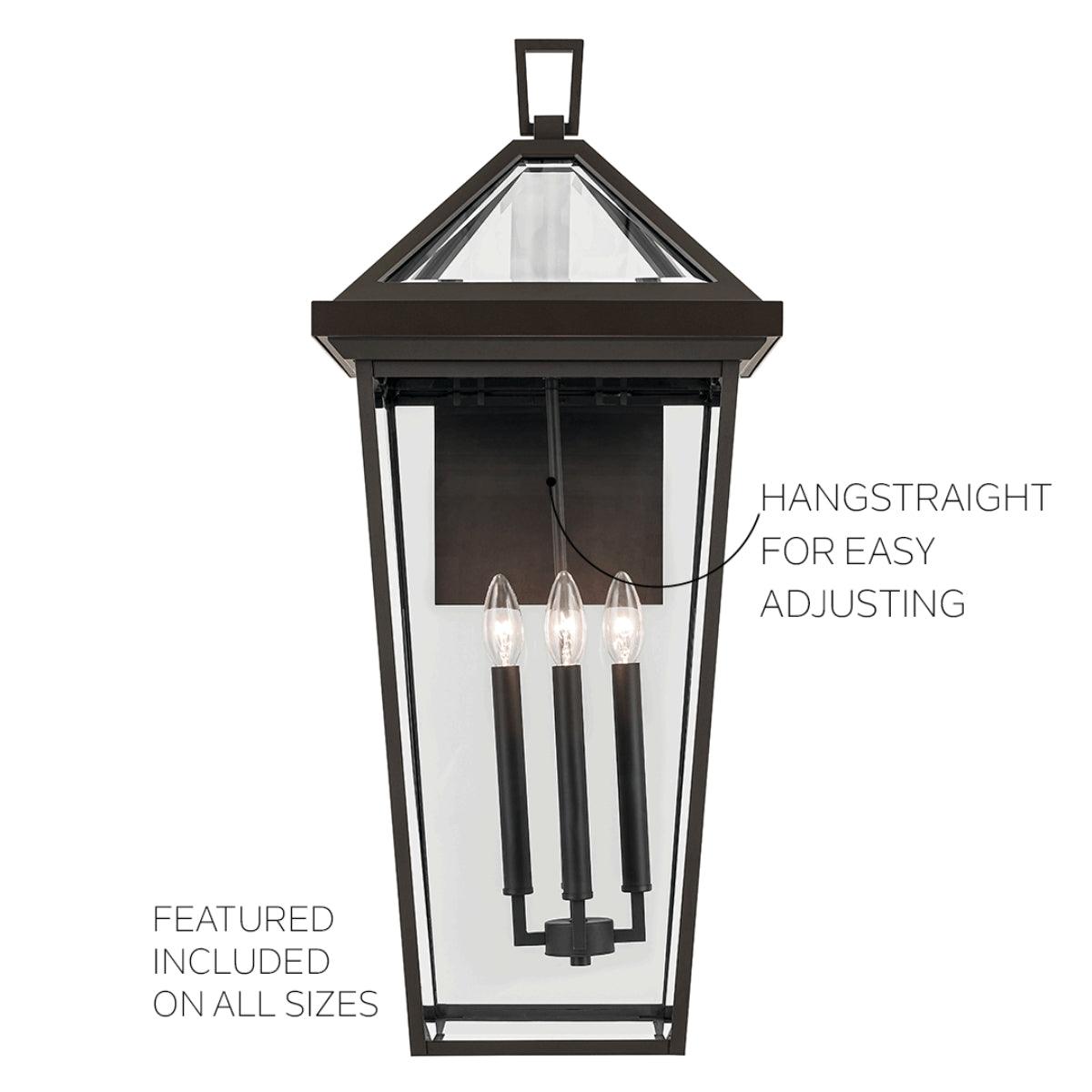 Regence 19" 2-Lights Outdoor Wall Light With Clear Beveled Glass, Bronze Finish - Bees Lighting