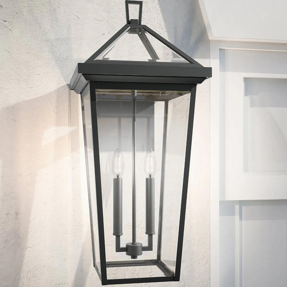 Regence 26" 2-Lights Outdoor Wall Light With Clear Beveled Glass, Black Finish - Bees Lighting