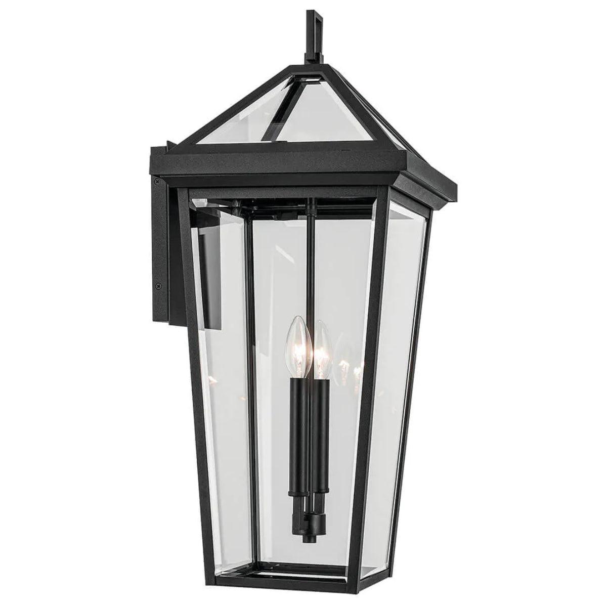 Regence 26" 2-Lights Outdoor Wall Light With Clear Beveled Glass, Black Finish - Bees Lighting
