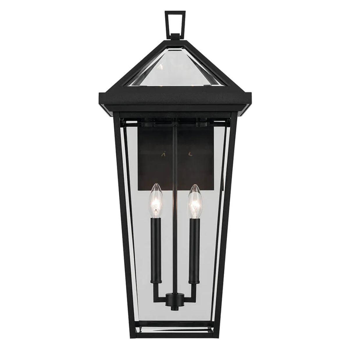 Regence 26" 2-Lights Outdoor Wall Light With Clear Beveled Glass, Black Finish - Bees Lighting