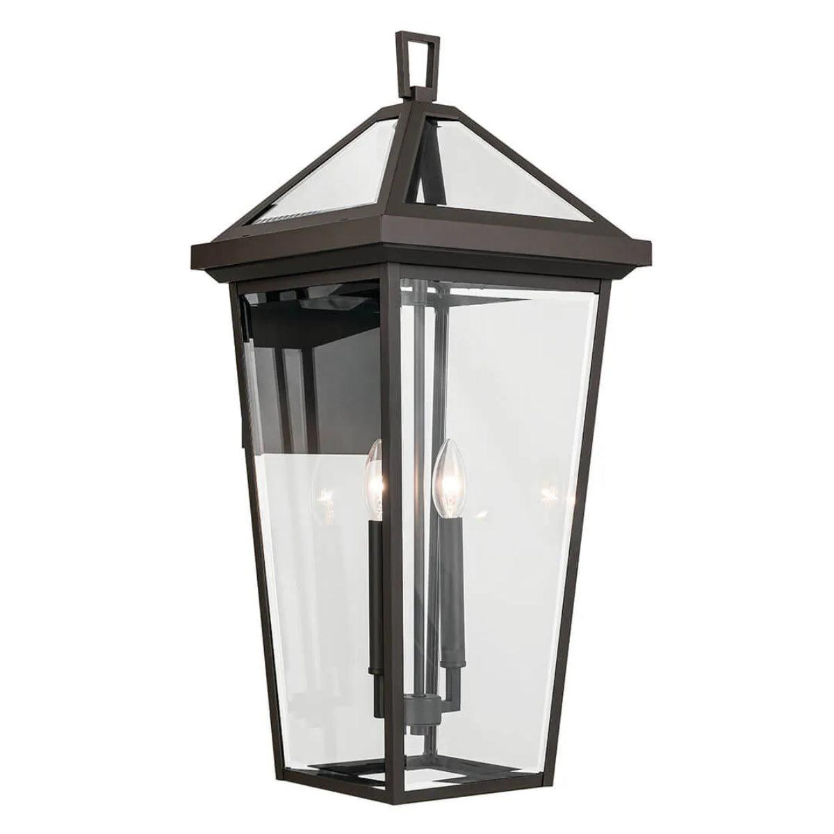 Regence 26" 2-Lights Outdoor Wall Light With Clear Beveled Glass, Bronze Finish - Bees Lighting