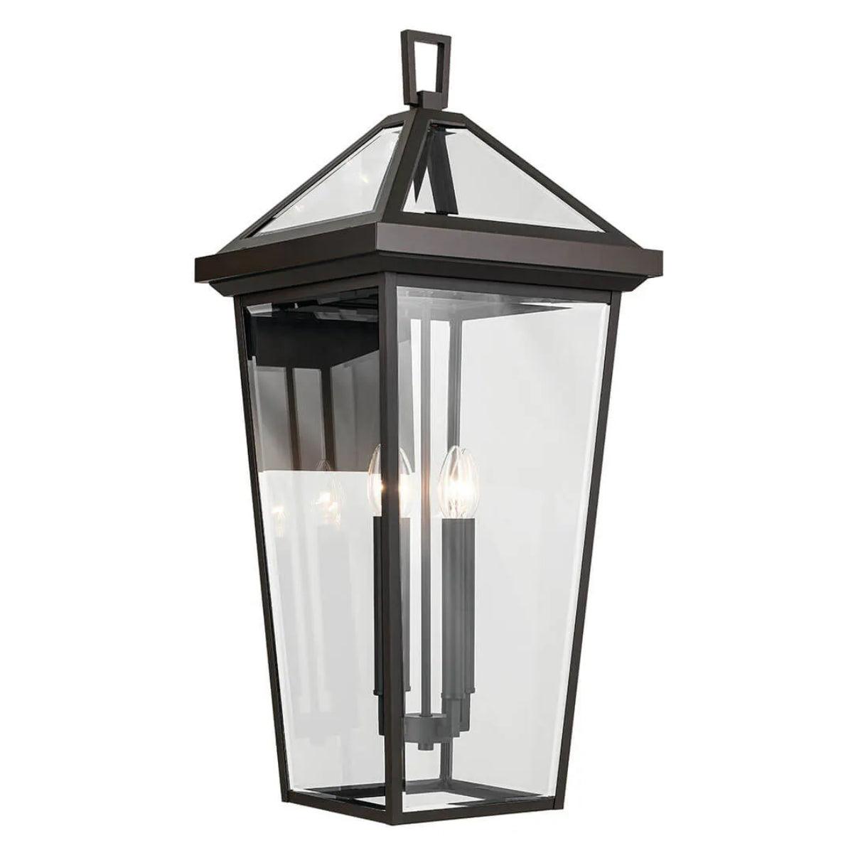 Regence 30" 4-Lights Outdoor Wall Light With Clear Beveled Glass, Bronze Finish - Bees Lighting
