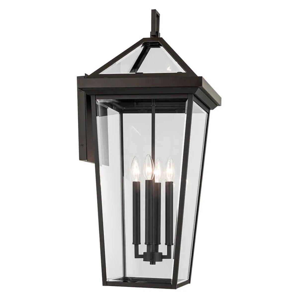 Regence 30" 4-Lights Outdoor Wall Light With Clear Beveled Glass, Bronze Finish - Bees Lighting